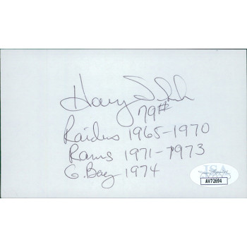 Harry Schuh Oakland Raiders Signed 3x5 Index Card JSA Authenticated Harry Schuh Oakland Raiders Signed 3x5 Index Card JSA Authenticated