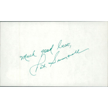 Pat Summerall New York Giants Signed 3x5 Index Card JSA Authenticated