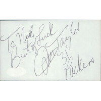 Jim Taylor Football Player Signed 3x5 Index Card JSA Authenticated