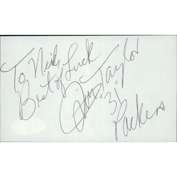 Jim Taylor Football Player Signed 3x5 Index Card JSA Authenticated Jim Taylor Football Player Signed 3x5 Index Card JSA Authenticated