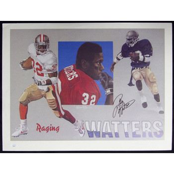 Ricky Watters San Francisco 49ers Signed 18x24 Lithograph JSA Authenticated