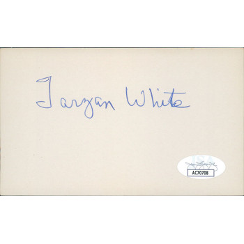 Tarzan White New York Giants Signed 3x5 Index Card JSA Authenticated Tarzan White New York Giants Signed 3x5 Index Card JSA Authenticated