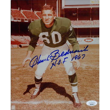 Chuck Bednarik Philadelphia Eagles Signed 8x10 Glossy Photo JSA Authenticated