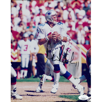 Drew Bledsoe New England Patriots Signed 8x10 Glossy Photo JSA Authenticated