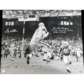 Gary Collins Cleveland Browns Signed 16x20 Photo Global Authenticated Limited