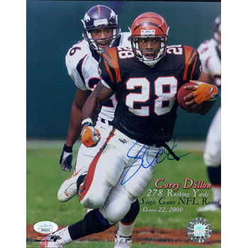 Corey Dillon Cincinnati Bengals Signed 8x10 Glossy Photo JSA Authenticated Corey Dillon Cincinnati Bengals Signed 8x10 Glossy Photo JSA Authenticated