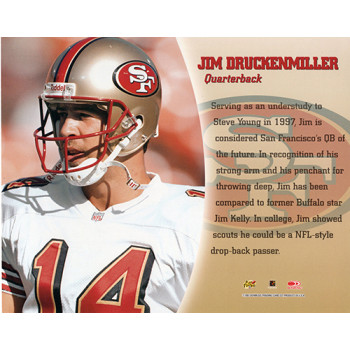 Jim Druckenmiller 49ers Signed 8x10 Card Stock Photo 97 Leaf Authenticated