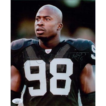 Akbar Gbaja-Biamila Oakland Raiders Signed 8x10 Glossy Photo JSA Authenticated