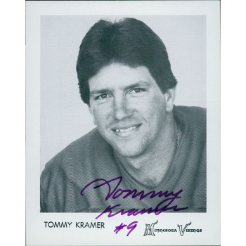 Tommy Kramer Minnesota Vikings Signed 4x5 Cardstock Promo Photo JSA Authentic