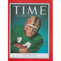 Johnny Lattner Fighting Irish Signed 8x11 Cardstock Photo JSA Authenticated Johnny Lattner Fighting Irish Signed 8x11 Cardstock Photo JSA Authenticated