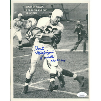 Dante Lavelli Cleveland Browns Signed 8x10 Paper Stock Photo JSA Authenticated