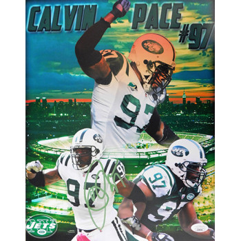 Calvin Pace New York Jets Signed 11x14 Matte Photo JSA Authenticated