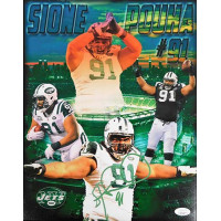 Sione Pouha New York Jets Signed 11x14 Matte Photo JSA Authenticated