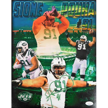 Sione Pouha New York Jets Signed 11x14 Matte Photo JSA Authenticated