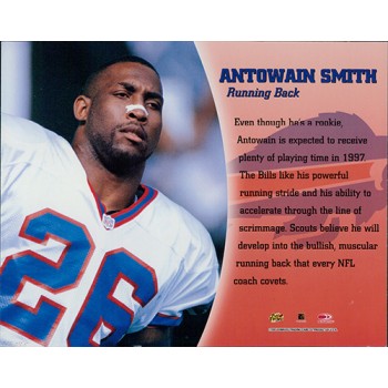 Antowain Smith Buffalo Bills Signed 8x10 Card Stock Photo 97 Leaf Authentic