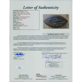 Chicago Bears Mike Ditka Sid Luckman Signed NFL Gripper Football JSA Authentic