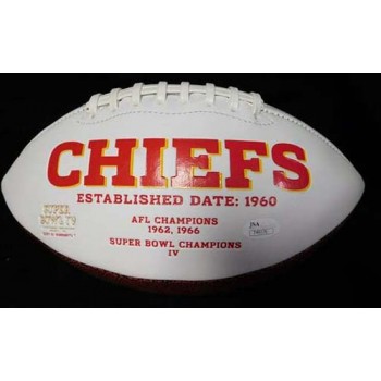 Kansas City Chiefs Alex Smith and Justin Houston Signed Logo Football JSA Authenticated