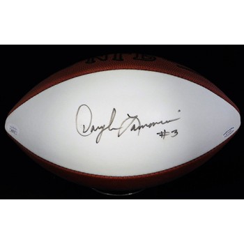 Daryle Lamonica Signed White Panel Logo Football JSA Authenticated