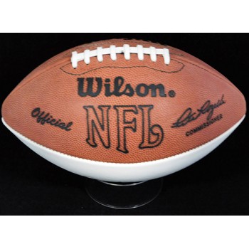 Daryle Lamonica Signed White Panel Logo Football JSA Authenticated