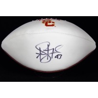 Troy Polamalu USC Trojans Signed White Panel Football JSA Authenticated