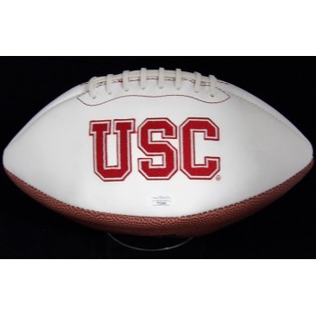 Troy Polamalu USC Trojans Signed White Panel Football JSA Authenticated
