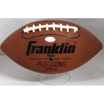 Gale Sayers Ron Jaworski Signed Franklin Grip Rite Football JSA Authenticated