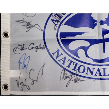 AT&T Pebble Beach Signed Golf Flag by Donald Trump Tiger Woods +20 JSA Authen