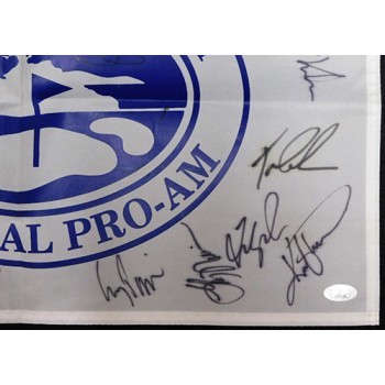 AT&T Pebble Beach Signed Golf Flag by Donald Trump Tiger Woods +20 JSA Authen