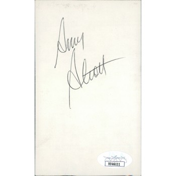 Amy Alcott LPGA Golfer Signed 3x5 Index Card JSA Authenticated