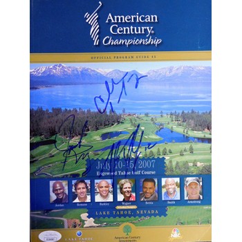 Charles Barkley, Trent Dilfer and Jack Wagner Signed Program JSA Authenticated