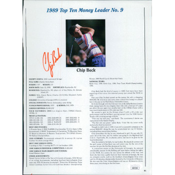 Chip Beck PGA Golfer Signed 8x11 Cut Magazine Page Photo JSA Authenticated Chip Beck PGA Golfer Signed 8x11 Cut Magazine Page Photo JSA Authenticated