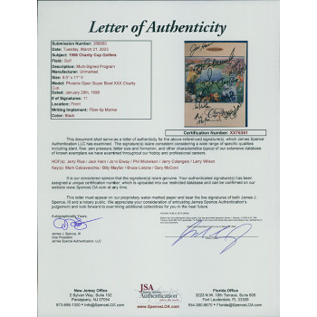 Charity Cup Phoenix Open Signed 1996 Program JSA Authenticated Rice Elway +9