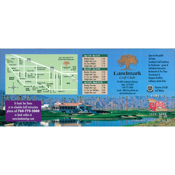 Fred Couples PGA Signed Landmark Golf Club Pamphlet JSA Authenticated Fred Couples PGA Signed Landmark Golf Club Pamphlet JSA Authenticated