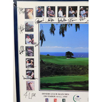 Diners Club 1999 Golfers & Stars Signed 25x32 Lithograph by 23 JSA Authenticated
