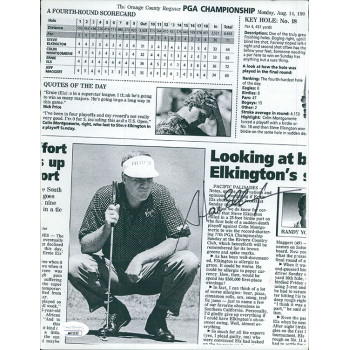 Steve Elkington PGA Golfer Signed 8.5x11 Cardstock Page JSA Authenticated Steve Elkington PGA Golfer Signed 8.5x11 Cardstock Page JSA Authenticated