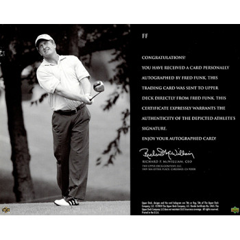 Fred Funk Signed 8x10 Card Stock Photo Upper Deck SP Authenticated