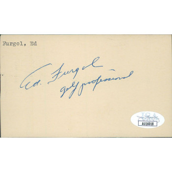 Ed Furgol PGA Golfer Signed 3x5 Index Card JSA Authenticated