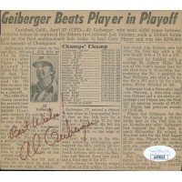 Al Geiberger PGA Golfer Signed 5x5.5 Cut Newspaper Page JSA Authenticated