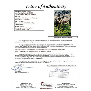 Golf Hall of Famers & Stars Signed 5.25x8 Cut Program Cover JSA Authenticated 13 Sigs