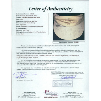 Golf Stars Hale Irwin, Fred Couples, Tom Kite x9 Signed Visor JSA Authenticated