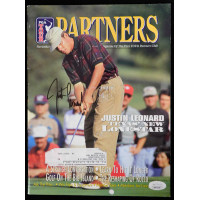 Justin Leonard PGA Golfer Signed PGA Tour Partners Magazine JSA Authenticated
