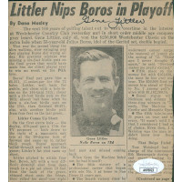 Gene Littler PGA Golfer Signed 5.25x6 Cut Newspaper Page JSA Authenticated Gene Littler PGA Golfer Signed 5.25x6 Cut Newspaper Page JSA Authenticated