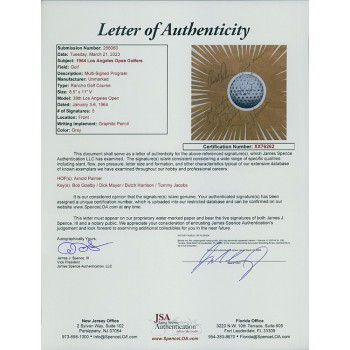 Los Angeles Open 1964 Signed Program Arnold Palmer Bob Goalby +3 JSA Authentic Los Angeles Open 1964 Signed Program Arnold Palmer Bob Goalby +3 JSA Authentic