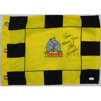Bob Murphy Golfer Signed Toshiba Senior Classic Golf Pin Flag JSA Authenticated