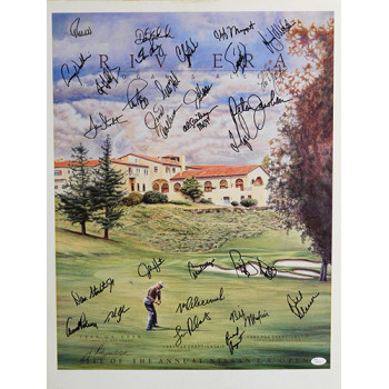 Nissan Open Field Signed 19.5x25.5 Poster by 29 Golfers Palmer JSA Authenticated