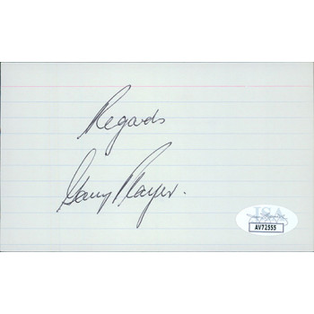 Gary Player PGA Golfer Signed 3x5 Index Card JSA Authenticated