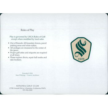 Loren Roberts PGA Golfer Signed Sonoma Golf Club Scorecard JSA Authenticated