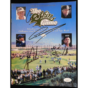 Skins Game 2001 Signed Program Tiger Woods Greg Norman +2 JSA Authenticated