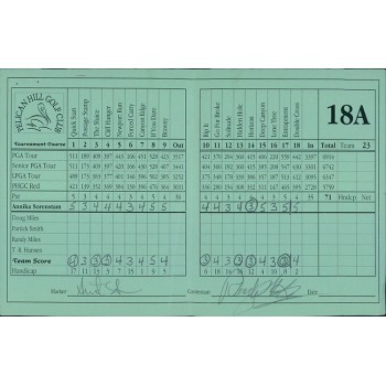Annika Sorenstam Signed 1999 Diners Club Matches Scorecard JSA Authenticated