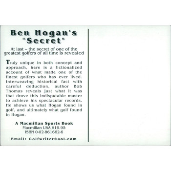 Bob Thomas Signed Ben Hogan's Secret 4.25x6 Promo Card JSA Authenticated